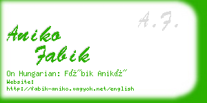 aniko fabik business card